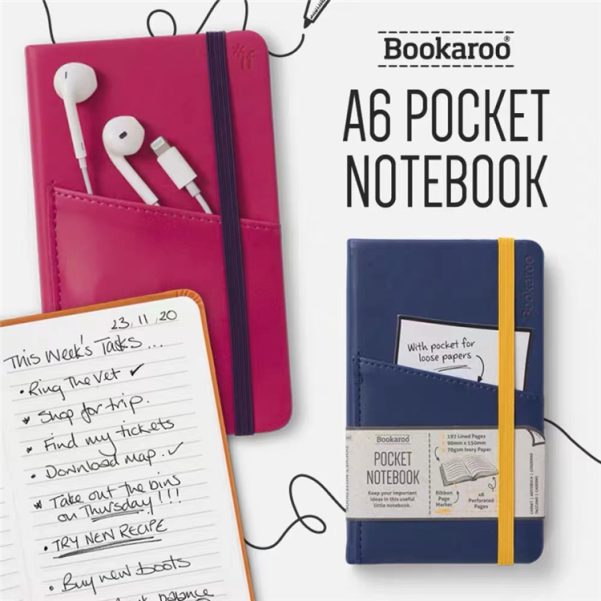 Mini A6 Size Leather Cover Customizable Inner Page Pocket Notebook Diary - Image 2