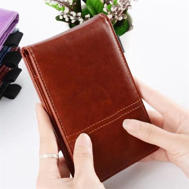 Mini Size Leather Cover Memo Pad Hand Ledger Notebook With Card Slot - Image 2