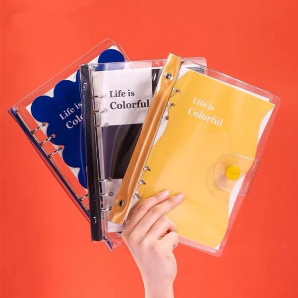A5 Customizable Inner Page Cover Transparent Plastic Soft PP Binder Diary Notebook