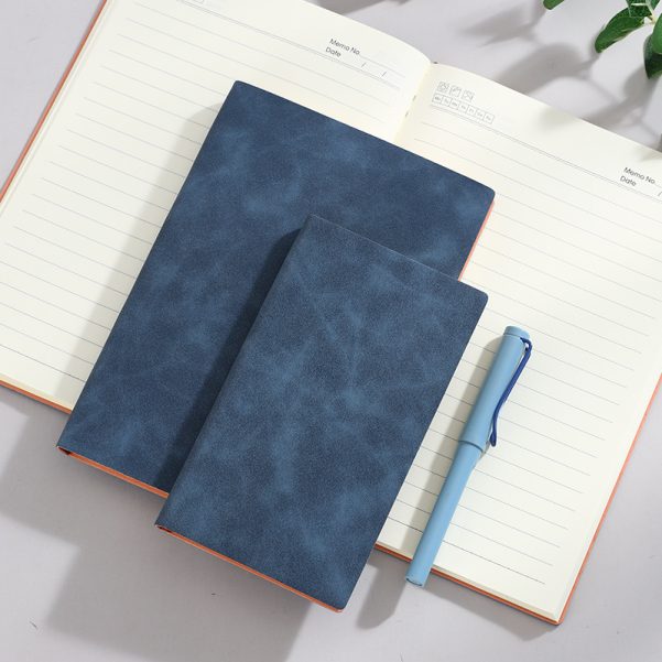 A5 Size PU Leather Cover Logo Custom Inner Page Lined Notebook Diary For Business Writing - Image 2