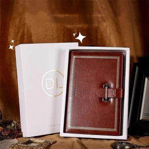 Vintage Leather A5 Size With Pen Slot And Card Slot Cover Button Diary Travel Notebook