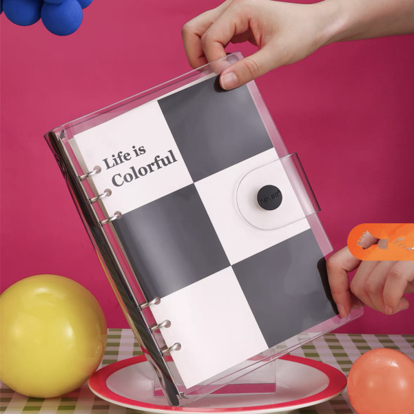 A5 Customizable Inner Page Cover Transparent Plastic Soft PP Binder Diary Notebook - Image 2