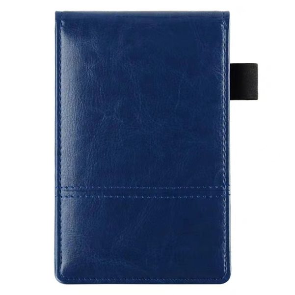 Mini Size Leather Cover Memo Pad Hand Ledger Notebook With Card Slot - Image 4