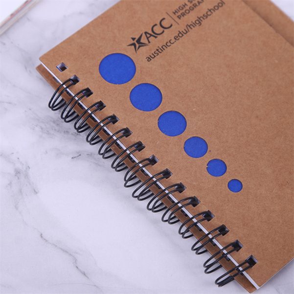 A6 Size Custom Logo Kraft Paper Cover Coil Spiral Book Blank Inner Page Notebook Diary - Image 3