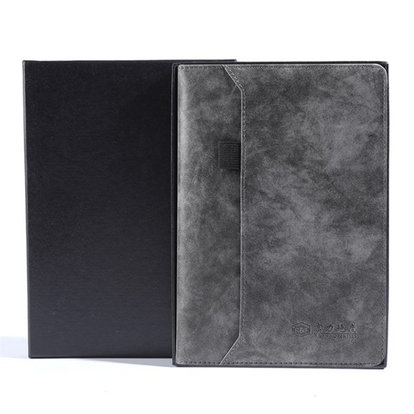 A5 Leather Custom Logo Inner Page Horizontal Line Business Notebook Planner Stationery Book - Image 4