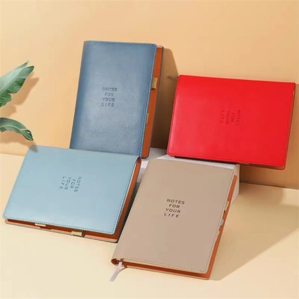 A5 Customizable Logo Leather Cover With Card Holder Multifunctional Business Notebook
