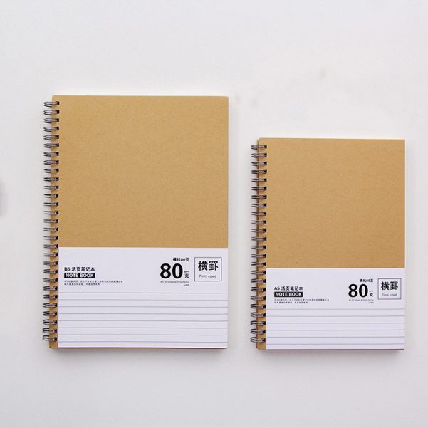 A5 Kraft Paper Cover Blank Inner Page Diary Spiral Coil Notebook Stationery - Image 5