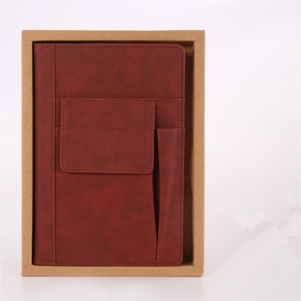 A5 Custom Logo Inner Page Leather Notebook With Pen Plug Strap Diary Business Planner - Image 4