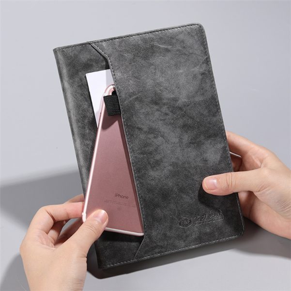 A5 Leather Custom Logo Inner Page Horizontal Line Business Notebook Planner Stationery Book - Image 5