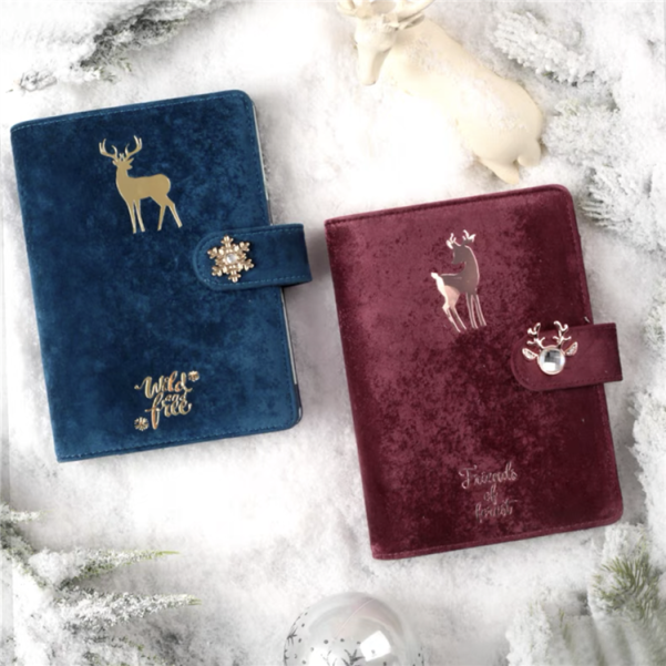 A5 Custom Hot Stamping Logo Velvet Fabric Cover Private Custom Notebook Diary Planner - Image 4