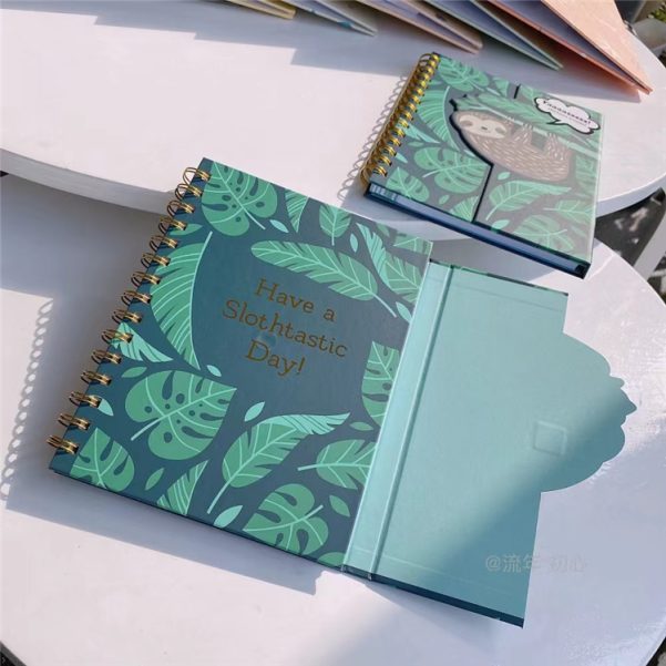 A5 Size Custom Logo Paper Hard Shell Cover Inner Pages Horizontal Line Spiral Coil Diary Notebook - Image 5