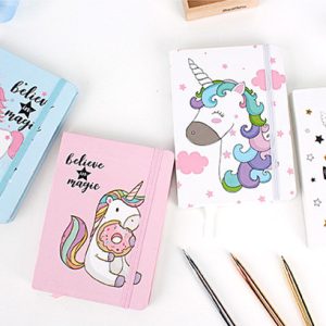 A5 Paper Printed Unicorn Notebook Horizontal Line Diary Inside Page