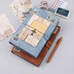 Customizable Inside Page Logo Leather Cover Travel Notebook Journal