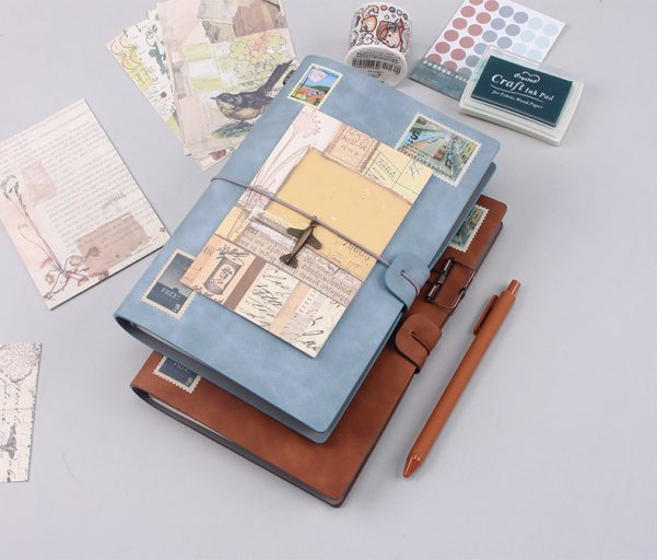 Customizable Inside Page Logo Leather Cover Travel Notebook Journal