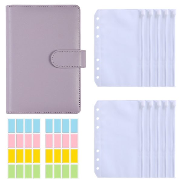 A6 Size Leather Cover Magnetic Buckle Design Binder Notebook Diary Bookkeeping Book - Image 2