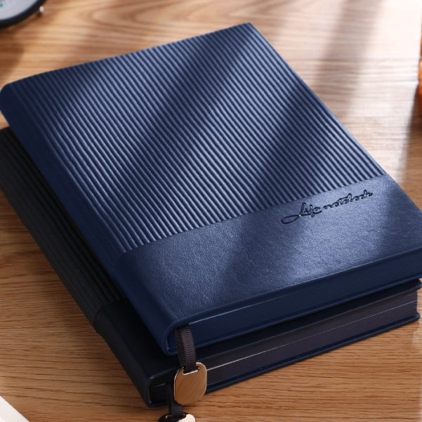 A5 B5 Notebook Soft Leather Cover Logo Custom With Metal Bookmark