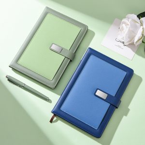 A5 Size PU Leather Cover Inner Page Custom Notebook Journal With Pen