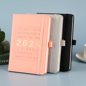 A5 Leather Notebook Planner Business Diary With Custom Logo Cover And Inner Pages