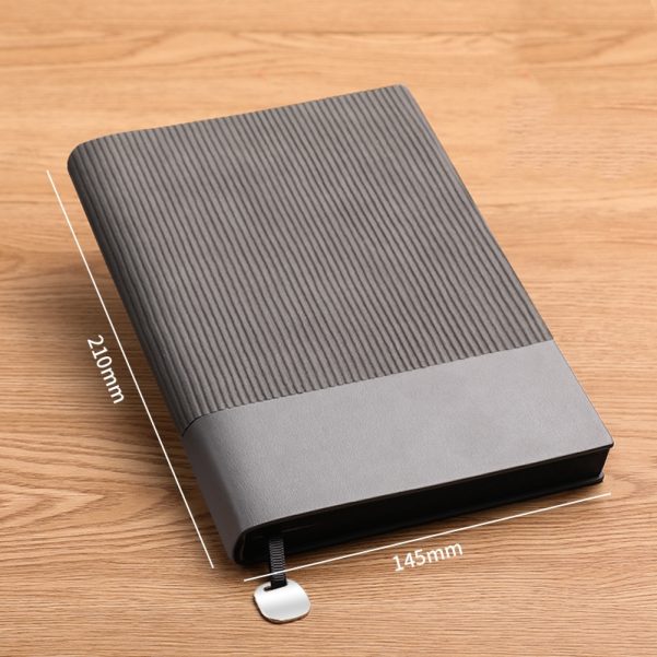 A5 B5 Notebook Soft Leather Cover Logo Custom With Metal Bookmark - Image 2