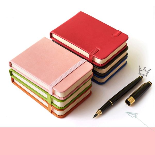 A7 Size Mini Leather Cover Strap Pocket Notebook Diary