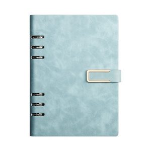 A5 Size Leather Cover Customized Logo Binder Business Notebook Sets