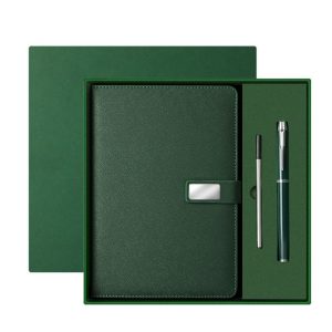 A5 Size Leather Cover Custom Logo Business Notebook Diary Gift Box Set