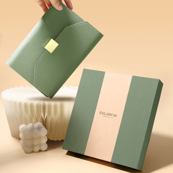 A5 Size Leather Cover With Custom Logo And Inner Pages Notebook Journal Box Set