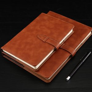Custom Size and Logo Buckle Business Leather Notebook Diary Journal