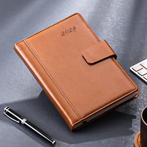 A5 Size Magnetic Cover Leather Custom Logo and Interior Design Business Notebook Planner