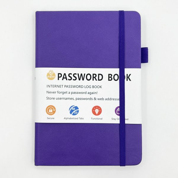 A5 Leather Cover Custom Logo Cover Color Password Notebook Diary Planner - Image 5