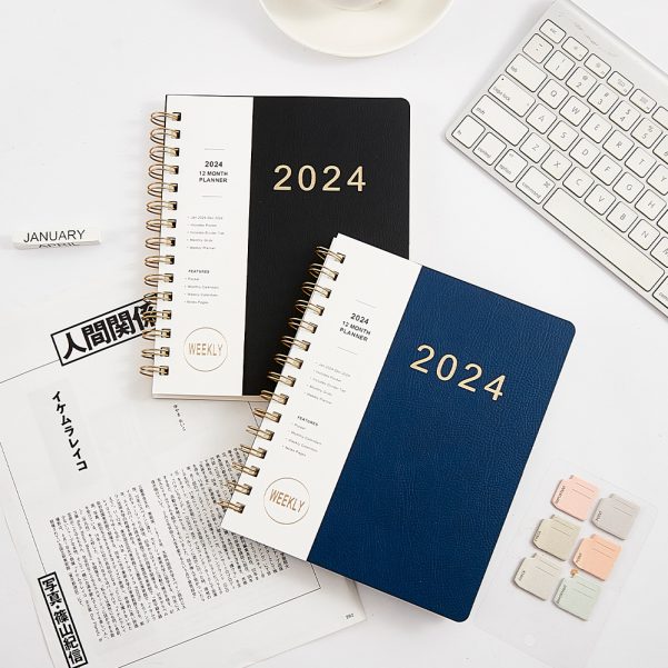 A5 B5 Paper Cover with Customized Logo and Inner Pages Weekly Planner Spiral Coil Notebook Diary - Image 2