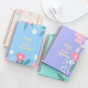 Accept Custom Size Paper Cover Custom Logo Coil Spiral Notebook Diary Planner