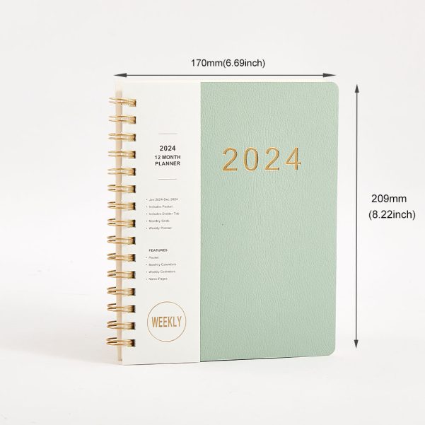 A5 B5 Paper Cover with Customized Logo and Inner Pages Weekly Planner Spiral Coil Notebook Diary - Image 5