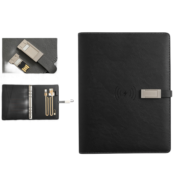 A5 Leather Cover Customized with Logo and Inner Pages Business Charging USB Notebook Diary Journal - Image 4