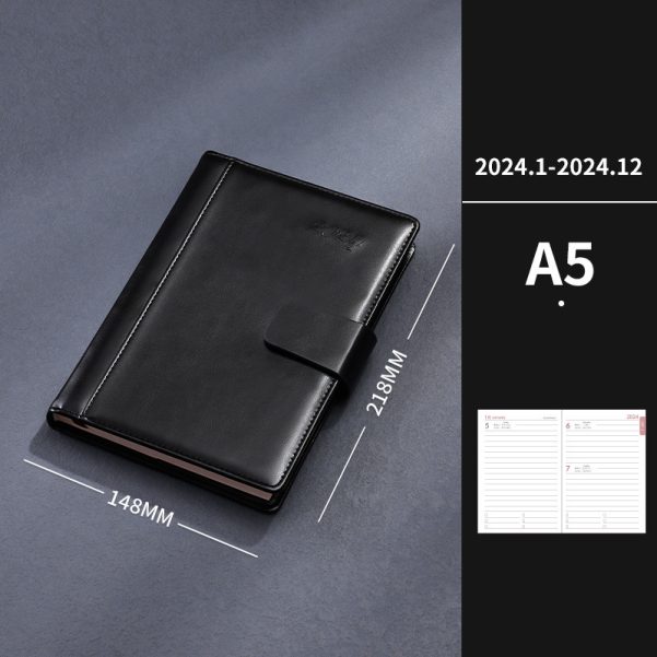 A5 Size Magnetic Cover Leather Custom Logo and Interior Design Business Notebook Planner - Image 4