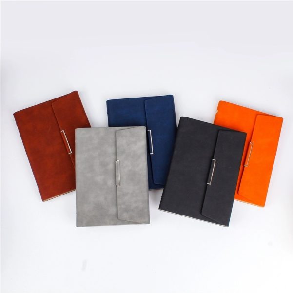 A5 Leather Cover Folding Design Binder Notebook Journal Accept Customized Business Logo and Inner Pages - Image 3