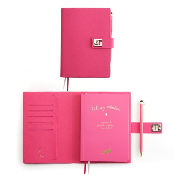 A5 Size Leather Cover Embedded Binder Set Notebook Diary Planner Custom Logo - Image 2