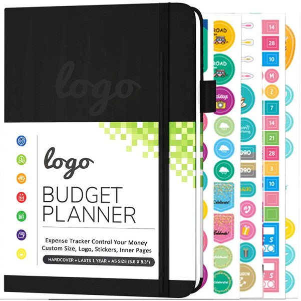 A5 Size Leather Cover with Custom Logo and Inner Page Design Budget Planner Notebook - Image 8