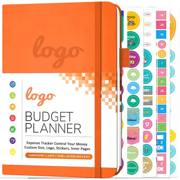A5 Size Leather Cover with Custom Logo and Inner Page Design Budget Planner Notebook - Image 7