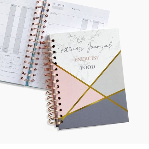 A5 Paper Cover Printed Logo Accept Customized Cover and Inner Pages Spiral Coil Journal Notebook