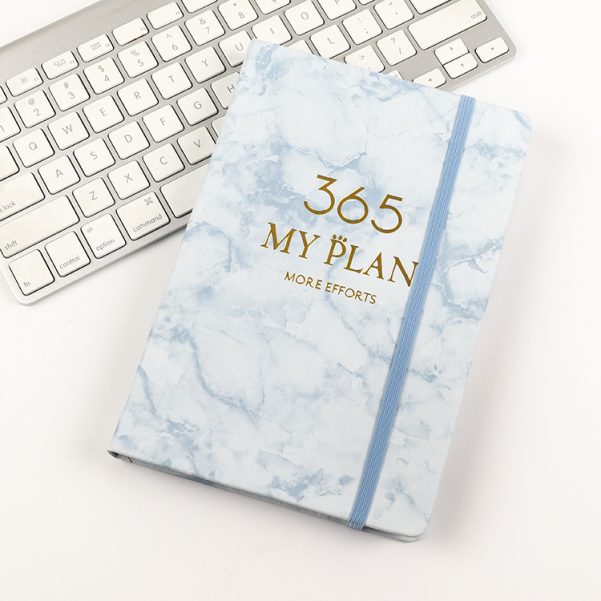 Custom Size Marble Texture Leather Hardcover Notebook Diary with Logo Design on Cover and Inner Pages - Image 4