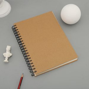 A5 A4 Custom Size Kraft Paper Cover Spiral Coil Notebook Diary Custom Inner Page Design and Cover