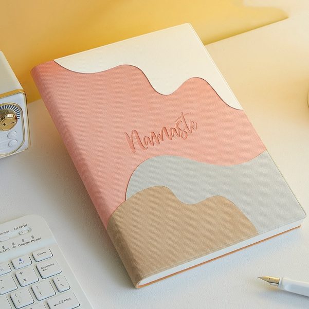 Colorful Notebook Diary with Stitched Leather Cover Customized Logo and Inner Pages - Image 2