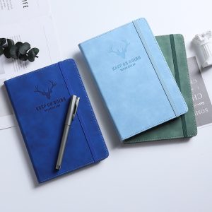 A5 Leather Hardcover Notebook Diary Journal Accepts Cover Logo and Inner Pages Customization