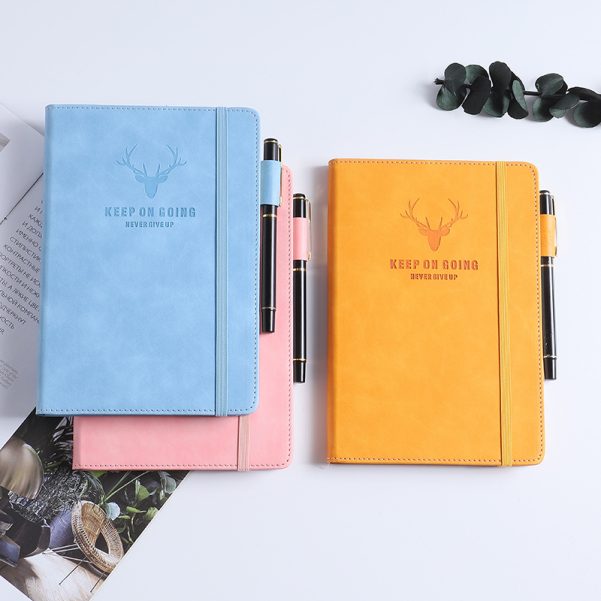 A5 Leather Hardcover Notebook Diary Journal Accepts Cover Logo and Inner Pages Customization - Image 2