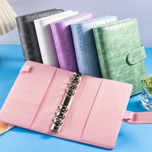 OEM ODM Customizable Size and Logo Faux Crocodile Leather Cover Binder Notebook Diary Planner