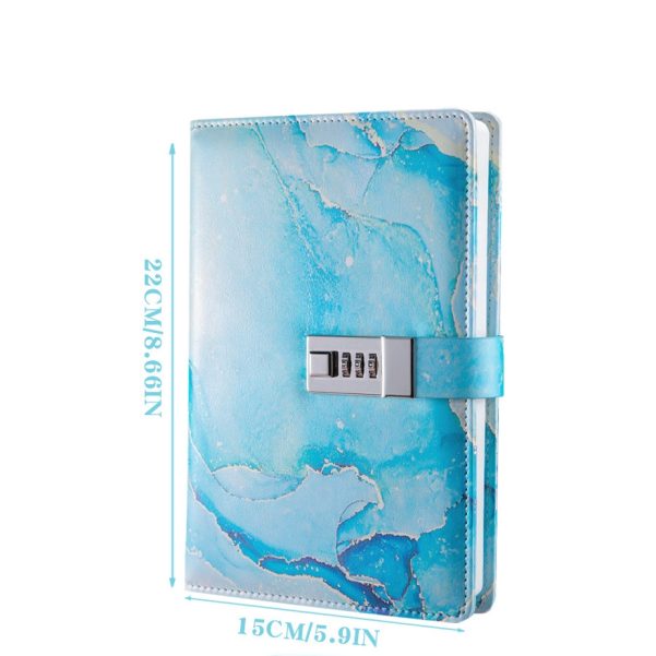 OEM ODM Marble Leather Password Lock Notebook Diary Accepts Customized Logo and Inner Pages - Image 6