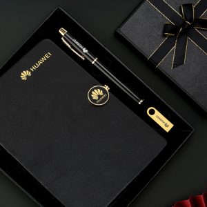 OEM ODM A5 Leather Cover Custom Logo Business Notebook Diary Planner Journal Gift Box