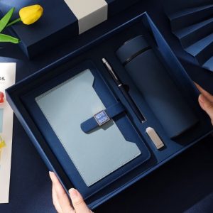 OEM ODM A5 Leather Cover Custom Logo Business Notebook Diary Planner Journal Gift Box